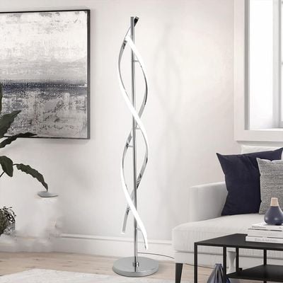 Creative Spiral LED DNA Floor Lamp Silver