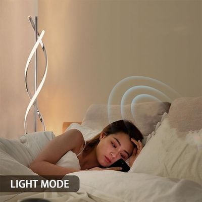 Creative Spiral LED DNA Floor Lamp Silver