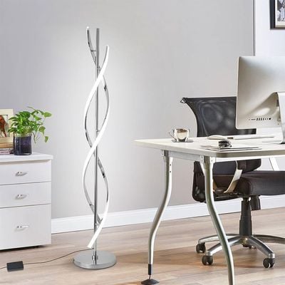 Creative Spiral LED DNA Floor Lamp Silver