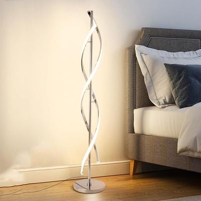 Creative Spiral LED DNA Floor Lamp Silver