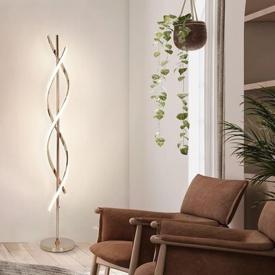 Spiral LED Floor Lamp DNA Style Gold