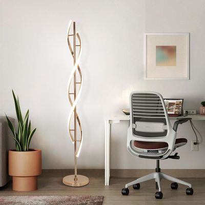 Spiral LED Floor Lamp DNA Style Gold