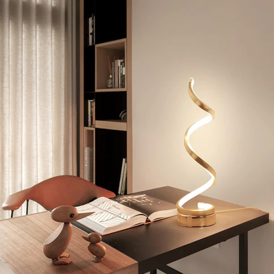 HOCC Spiral LED Modern Table Lamp Golden