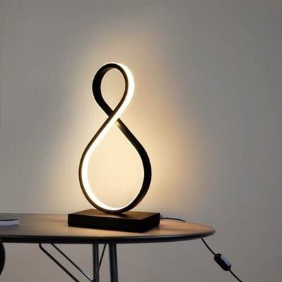 Multi-Color 8 Shaped Infinity Table Lamp Black
