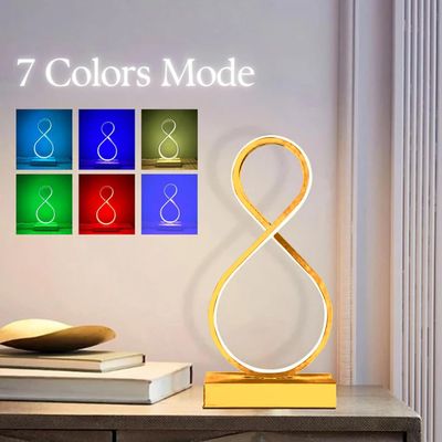 Multi-Color 8 Shaped Infinity Table Lamp Gold