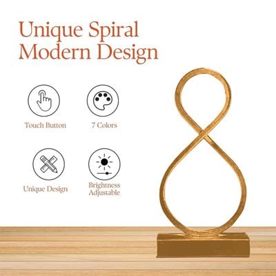 Multi-Color 8 Shaped Infinity Table Lamp Gold