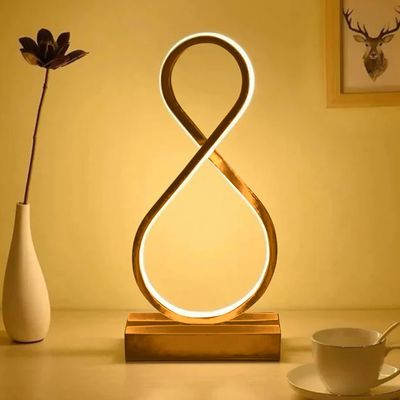 Multi-Color 8 Shaped Infinity Table Lamp Gold