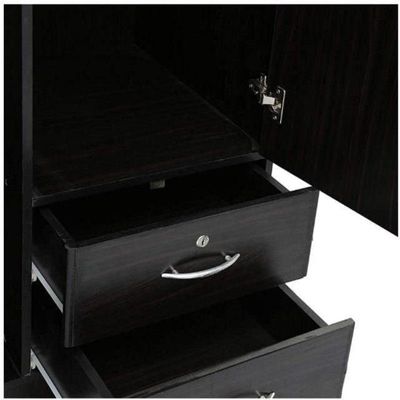 Two Door Wooden Wardrobe/Storage/Cabinet,2 Door Wooden Wardrobe/Storage/Cabinet With 2 Drawer, One Side Clothes Hanger And Other Side Four Shelves Wenge