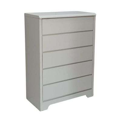 Modern Wooden Chest of Drawer with 5 Drawers Storage Shelf Cabinet for Living Room, Bedroom, Home Office, Entryway White