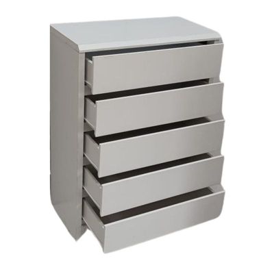 Modern Wooden Chest of Drawer with 5 Drawers Storage Shelf Cabinet for Living Room, Bedroom, Home Office, Entryway White