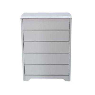 Modern Wooden Chest of Drawer with 5 Drawers Storage Shelf Cabinet for Living Room, Bedroom, Home Office, Entryway White