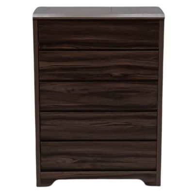 Modern Wooden Chest of Drawer with 5 Drawers Storage Shelf Cabinet for Living Room, Bedroom, Home Office, Entryway Brown