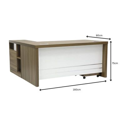 Urbana Workstation Office Table – 160 cm Grey Walnut