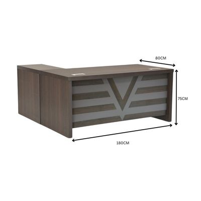 Norbeg Workstation Office Table – 160 cm Grey Walnut