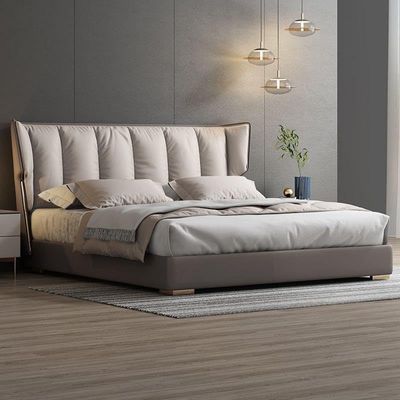 Upholstered Bed with Padded Wingback Headboard - King Size 180 * 200