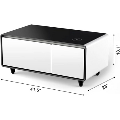 Modern Smart Coffee Table with Built-in Fridge, Wireless Charging Multi-Functional Fridge Center Table