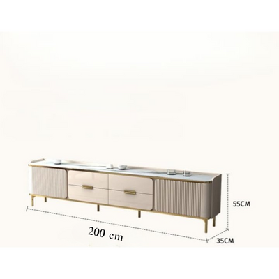 Tv Units for Living room with Storage Space Drawers - 200cm