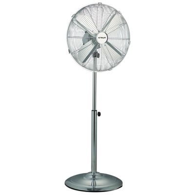 Crownline SF-402 16" Stainless Steel Fan with 4 Blades, 3 Speed Control, Adjustable Oscillation, Stable Round Base, and Soft Touch Tilting Angle – 50W Power, 220-240V, 50Hz