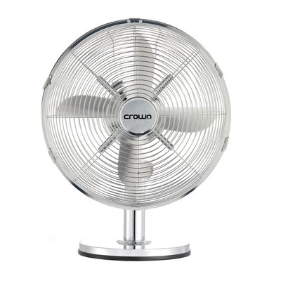 Crownline TF-403 12" Metal Blade Table Fan with Tilt, Oscillation, and 3-Speed Control.