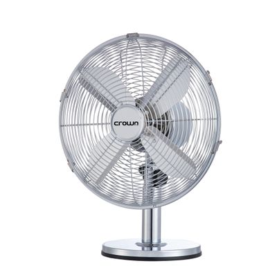 Crownline TF-403 12" Metal Blade Table Fan with Tilt, Oscillation, and 3-Speed Control.