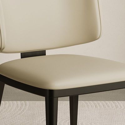 Maple Home Leather Dining chair Armless Low Backrest Stable Cushion Seat Black Metal Legs Kitchen Living Restaurant Lounge Furniture Maple Home Leather Dining chair Armless Low Backrest Stable Cushion Seat Black Metal Legs Kitchen Living Restaurant Lounge Furniture