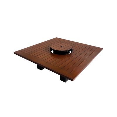 Square Fire Pit Table Color Dark Mahogany & Black