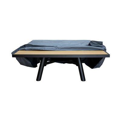 Small Square Fire Pit Table Color Natural Teak & Black - Aluminium Frame