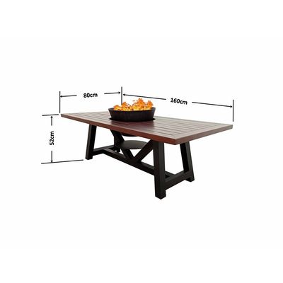 Small Rectangular Fire Pit Table Color Dark Mahogany & Black