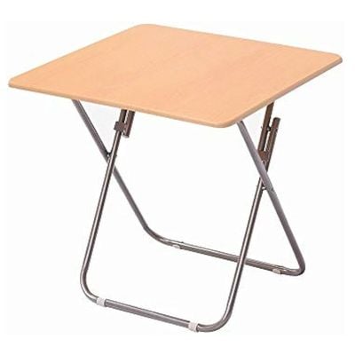 Maple Home Plastic Folding Table  Portable Trestle Table Wooden Finish Multi-purpose Carry Handle Lightweight Dining Living Office Camp Picnic Party Beach Event Furniture 60*60cm