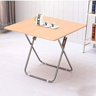 Maple Home Plastic Folding Table  Portable Trestle Table Wooden Finish Multi-purpose Carry Handle Lightweight Dining Living Office Camp Picnic Party Beach Event Furniture 60*60cm