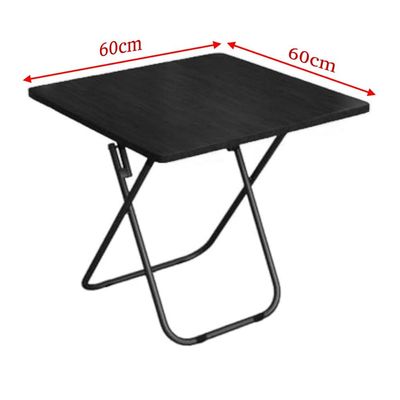 Maple Home Plastic Folding Table  Portable Trestle Table Wooden Finish Multi-purpose Carry Handle Lightweight Dining Living Office Camp Picnic Party Beach Event Furniture 60*60cm