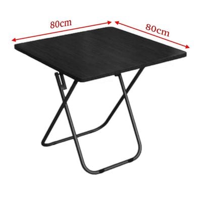 Maple Home Plastic Folding Table  Portable Trestle Table Wooden Finish Multi-purpose Carry Handle Lightweight Dining Living Office Camp Picnic Party Beach Event Furniture 80*80cm