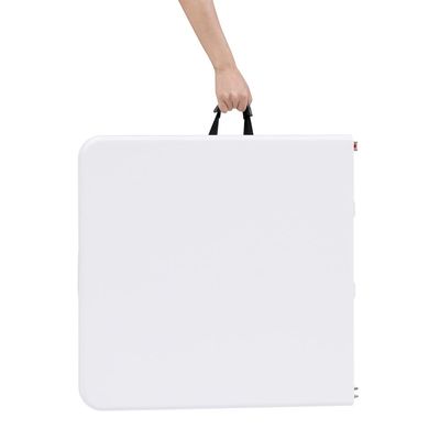 Maple Home Plastic Folding Table Fold-in-Half Metallic Frame Portable Multi-purpose Carry Handle 4-Persons Dining Living Office Camp Picnic Beach Furniture 60*120*75cm-HW-1