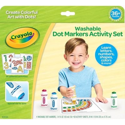 Crayola Washable Dot Markers Activity Set: Preschool art supplies - Educational art activity - Colorful dot marker set