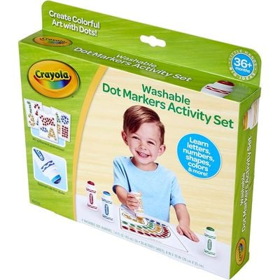 Crayola Washable Dot Markers Activity Set: Preschool art supplies - Educational art activity - Colorful dot marker set