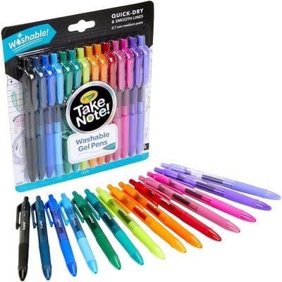 Crayola Take Note! Washable Gel Pens Pack of 14: Coloring pens -Washable ink pens - Art supplies for kids