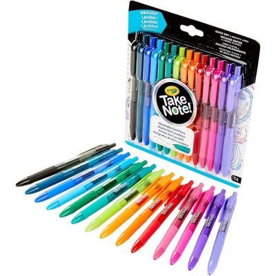 Crayola Take Note! Washable Gel Pens Pack of 14: Coloring pens -Washable ink pens - Art supplies for kids