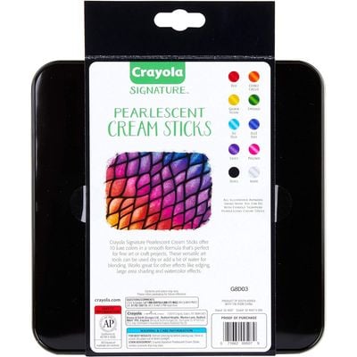 Crayola Signature Pearlescent Gel Sticks Pack of 10 : Gel crayons - Pearlescent coloring tools - Art supplies for kids