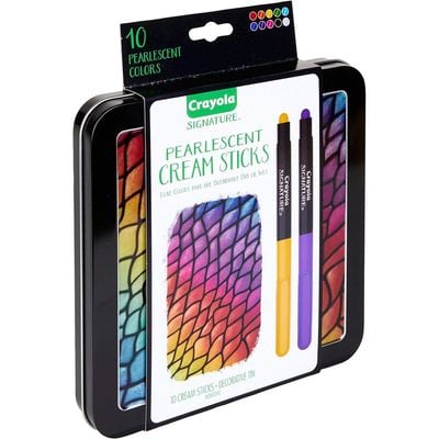 Crayola Signature Pearlescent Gel Sticks Pack of 10 : Gel crayons - Pearlescent coloring tools - Art supplies for kids