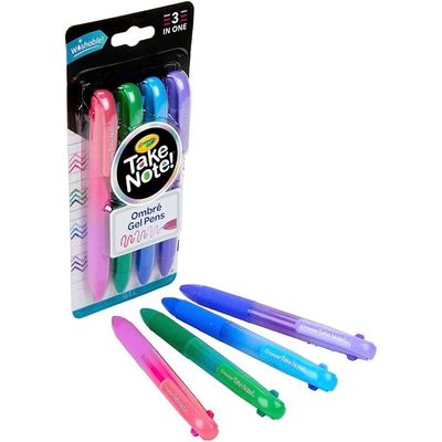 Crayola Ombre Gel Pens: Coloring pens - Art supplies for kids - Smooth gel ink pens - Vibrant colors Pack of 4