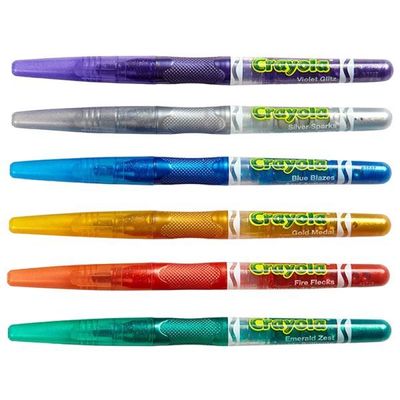 Crayola Glitter Markers Pack of 6 :Glitter art supplies - drawing markers - paint markers