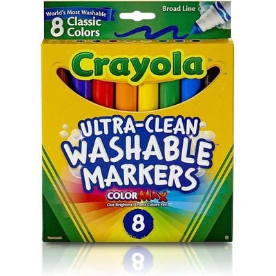 Crayola 8 Ct. Ultra-Clean Washable Classic Fine Line Color: Coloring markers - School and office supplies - Washable ink markers