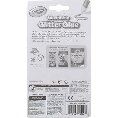 Crayola 5 Ct. Washable Glitter Glue, Bold Blazes: Glitter adhesive - Bold colors glitter glue - Artistic crafting set - Sparkling crafting fun