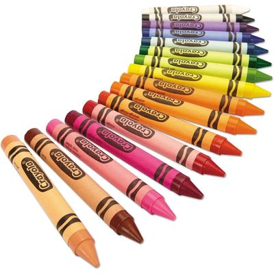 Crayola 16 Count Large Crayons - Lift Lid Box: Easy grip crayons - Non-toxic crayons - School and art supplies - Coloring tools for children