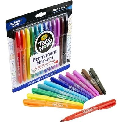 Crayola Permanent Markers WaterBased Pack of 12