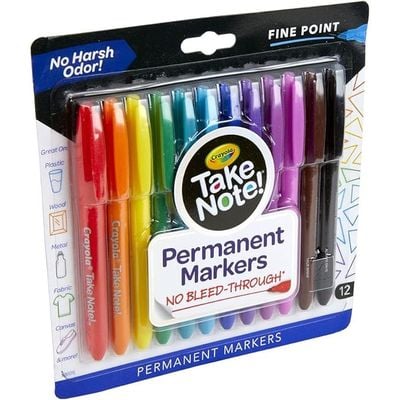 Crayola Permanent Markers WaterBased Pack of 12