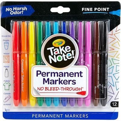 Crayola Permanent Markers WaterBased Pack of 12