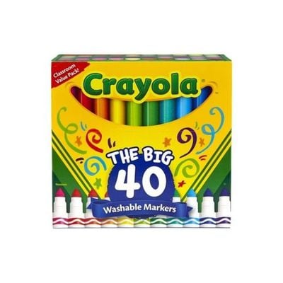 Crayola Ultra Clean Washable Assorted Broad Line Pack of 40