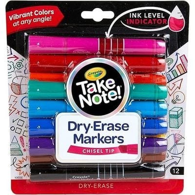 Crayola Take Note! Broad Line Dry Erase Markers Colored Pack of 12