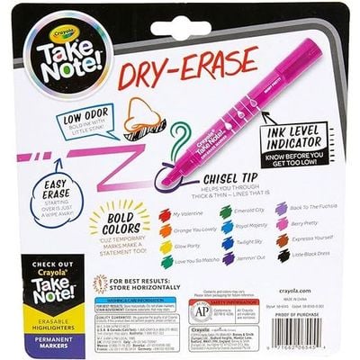 Crayola Take Note! Broad Line Dry Erase Markers Colored Pack of 12